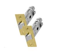 UAP Limited Uap 2 Sets 75mm Tubular Latch Square - Door Latches - Internal Doors Square Forend - Mortice Latch - 75mm - Electro Brassed