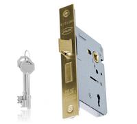 UAP Limited Uap 3 Lever Mortice Sashlock 75mm - Latch & Deadbolt - 2 Keys - Left And Right Handed - Internal Door Lock - Brass