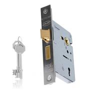 UAP Limited Uap 3 Lever Mortice Sashlock 75mm - Latch & Deadbolt - 2 Keys - Left And Right Handed - Internal Door Lock - Polished Silver