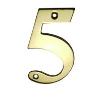 UAP Limited Uap 3" Stainless Steel House Number 5 - Pvd Gold - Self Adhesive