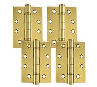 UAP Limited Uap 4 Inch Ball Bearing Butt Door Hinges For Internal Doors 100mm X 75mm Mild Steel Square Corner Internal 2 Pack Polished Chrome