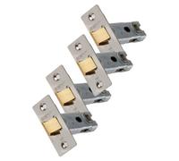 UAP Limited Uap 4 Sets 65mm Tubular Latch Square - Door Latches - Internal Doors Square Corners - Mortice Latch - 65mm - Satin Stainless
