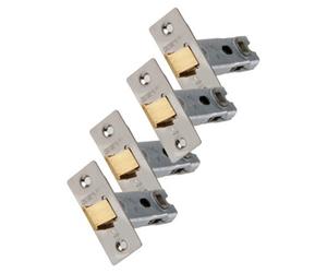 UAP Limited Uap 4 Sets 75mm Tubular Latch Square - Door Latches - Internal Doors Square Corners - Mortice Latch - 75mm - Satin Stainless