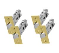 UAP Limited Uap 4 Sets 75mm Tubular Latch Square - Door Latches - Internal Doors Square Forend - Mortice Latch - 75mm - Electro Brassed