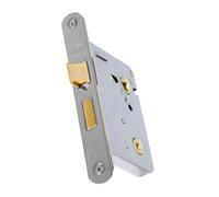 UAP Limited Uap Classic 3-Lever Bathroom Sash Lock (Radius) - 65mm (2.5") Satin Stainless Steel