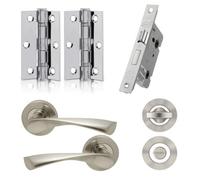 UAP Limited Uap Developer Zeta Internal Door Handles Pair Bathroom Pack Polished Chrome/satin Nickel