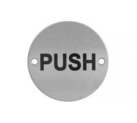 UAP Limited Uap Door Sign - Push - Polished Stainless Steel