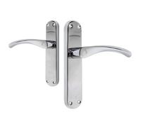 UAP Limited Uap E-Zeta Polished Chrome Internal Door Handle Pair- Lever On Backplate Latch Set Eco Series
