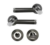 UAP Limited Uap Enterprise Internal Door Handles Pair With Turn & Release Bathroom Pack In Polished Chrome / Black
