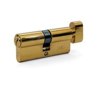 UAP Limited Uap Euro Cylinder Thumbturn Lock - 3 Keys - Single Lock Cylinder, Door Barrel Lock - Suitable For All Doors - 45T/50 (95mm), Brass