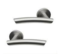 UAP Limited Uap Everest Satin Stainless Steel Internal Door Handles Pair- Lever On Round Rose