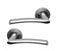 UAP Limited Uap Falcon Dual Finish Polished/satin Chrome Internal Door Handles Pair- Premium Zinc Lever Design