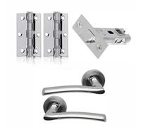 UAP Limited Uap Falcon Lever On Rose Door Handles Pair Complete Bathroom Set In Polished And Satin Chrome