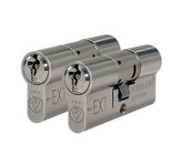 UAP Limited Uap Freezeguard Ts007 3 Star Keyed Alike Euro Cylinder Lock Pair, Barrel Locks - 95mm (60Ex/35) - 5 Keys, All Door Types, Nickel