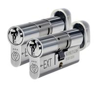 UAP Limited Uap Freezeguard Ts007 3 Star Thumb Turn Keyed Alike Euro Cylinder Lock Pair - 110mm (55/55) - 5 Keys, All Door Types, Chrome