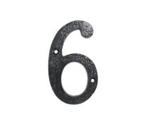 UAP Limited Uap House Number - 6 - Black Cast Iron - 4 Inch