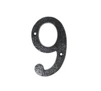 UAP Limited Uap House Number - 9 - Black Cast Iron - 4 Inch