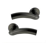 UAP Limited Uap Jade Matt Satin Black Internal Door Handles Pair- Premium Range Zinc Round Rose Lever Design