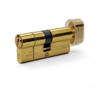 UAP Limited Uap Kitemarked 1 Star Thumbturn Euro Cylinder Lock With 3 Keys - Thumb Turn - Suitable For All Door Types - 45/50T (95mm), Brass