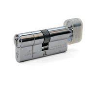 UAP Limited Uap Kitemarked 1 Star Thumbturn Euro Cylinder Lock With 3 Keys - Thumb Turn - Suitable For All Door Types - 40/40T (80mm), Chrome
