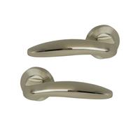 UAP Limited Uap Lancer Dual Finish Nickel Aluminium Body Internal Door Handles Pair- Lever On Round Rose
