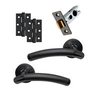 UAP Limited Uap Lincoln Internal Door Handle Set - Elegant Lever On Rose - Complete Latch Pack - Black Nickel