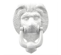 UAP Limited Uap Lion Head Door Knocker 6" Solid Brass Polished White Powder Coated For Front Door With Fixings