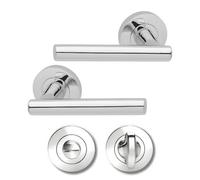 UAP Limited Uap Lynx Internal Door Handles Pair With Turn & Release Bathroom Pack In Polished Chrome