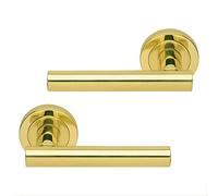 UAP Limited Uap Lynx Polished Brass Internal Door Handles Pair- Premium Range Zinc Lever Design