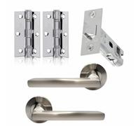 UAP Limited Uap Matiz - Door Handle Pack With Hinges And Latch - Polished Chrome/satin Nickel