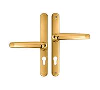 UAP Limited Uap Offset Lever Door Handles - All External Door Types - 243mm Backplate - 62/92mm Pz Centres - Stainless Steel Pvd Gold