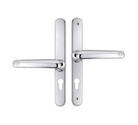 UAP Limited Uap Offset Lever Door Handles - All External Door Types - 243mm Backplate - 62/92mm Pz Centres - Mirror Polished