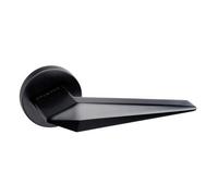 UAP Limited Uap Oro & Oro - Matrix Lever - Round Rose Black Door Handle For Internal Doors - Easy Installation With Bolt-Through Fixing