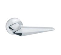 UAP Limited Uap Oro & Oro - Matrix Lever - Round Rose Chrome Door Handle For Internal Doors - Easy Installation With Bolt-Through Fixing