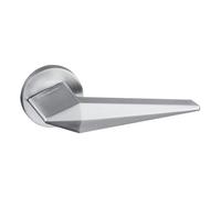 UAP Limited Uap Oro & Oro - Matrix Lever - Round Rose Italian Satin Chrome Door Handle For Internal Doors - Easy Installation