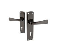 UAP Limited Uap Ritz Black Nickel Internal Door Handles Pair- Lever On Backplate Lock Set