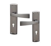 UAP Limited Uap Ritz Black/satin Nickel Internal Door Handles Pair- Lever On Backplate Lock Set