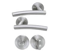 UAP Limited Uap Scafell Internal Door Handles Pair With Turn & Release Bathroom Pack Satin Stainless