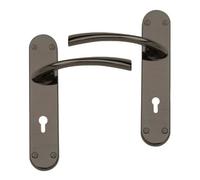 UAP Limited Uap Scimitar Black Nickel Plated Internal Door Handles Pair- Lever On Backplate Lock Set