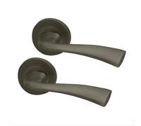 UAP Limited Uap Scimitar Metal Grey Internal Door Handles Pair- Premium Range Zinc Round Rose Lever Design