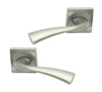 UAP Limited Uap Scimitar Satin Chrome Internal Door Handles Pair- Premium Range Zinc Square Rose Lever Design