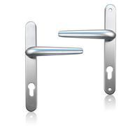 UAP Limited Uap Signature External Door Handles Pair 243mm Backplate In Aluminium For Upvc, Composite And Timber Doors Silver Anodised