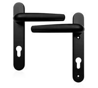 UAP Limited Uap Signature Short Backplate 219mm Aluminium External Door Handles Pair For Upvc, Composite And Timber Doors Black