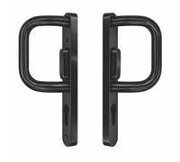 UAP Limited Uap Sliding Patio Door Handle Pair In Stainless Steel With Visible Fix Installation Black 219mm X30mm