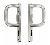 UAP Limited Uap Sliding Patio Door Handle Pair In Stainless Steel With Visible Fix Installation Satin Stainless 219mm X 30mm