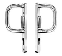 UAP Limited Uap Sliding Patio Door Handles - Pair - Comfortable Grip - Contemporary - 219 X 30mm Backplate - Stainless Steel - Mirror Silver