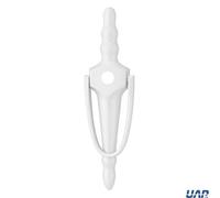UAP Limited Uap Slimline Victorian Urn Door Knocker 8" White Finish With Spyhole And Bolt Fix Fittings