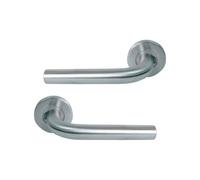UAP Limited Uap Stainless Steel Lever On Round Rose Door Handle Internal Grade 304 Modern Tubular Design Fir Bs En 1906