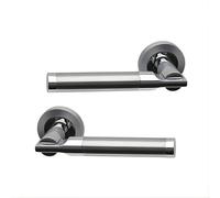 UAP Limited Uap Turquoise Dual Finish Polished Chrome /matt Nickel Internal Door Handles Pair- Premium Zinc Lever Design