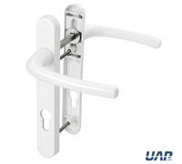 UAP Limited Uap Upvc Sprung Lever On Backplate Door Handle Pair For Double Glazed Door 220mm White